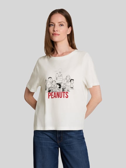 Tom Tailor Loose Fit T-Shirt aus reiner Baumwolle mit Peanuts-Print Weiss 4