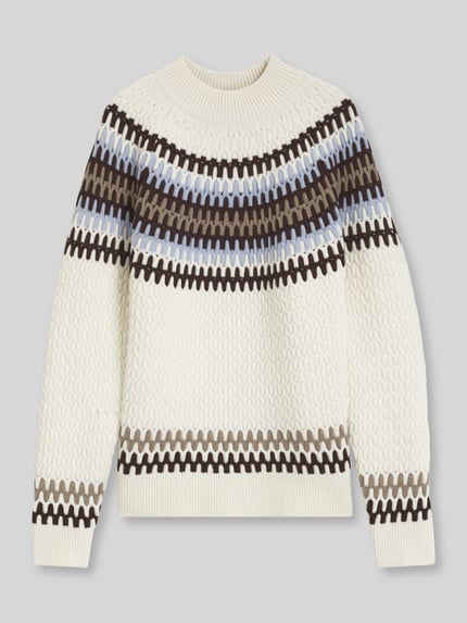 BOSS Pullover aus Wolle mit Mock Neck Offwhite 2