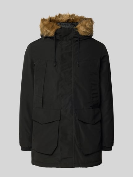 JACK & JONES Parka met klepzakken en capuchon met imitatiebont Zwart - 2