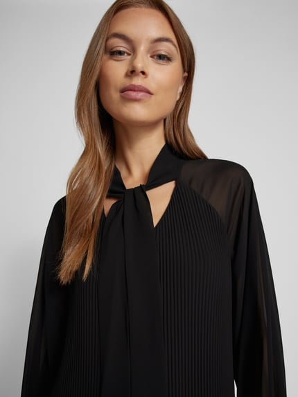 COMMA Knielanges Kleid mit Schleifen-Detail Black 3