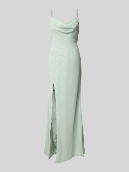 LUXUAR FASHION avondjurk met siersteentjes Lichtgroen - 2