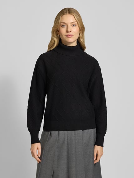 FREE/QUENT Gebreide pullover met ribboorden, model 'Saturn' Zwart - 4