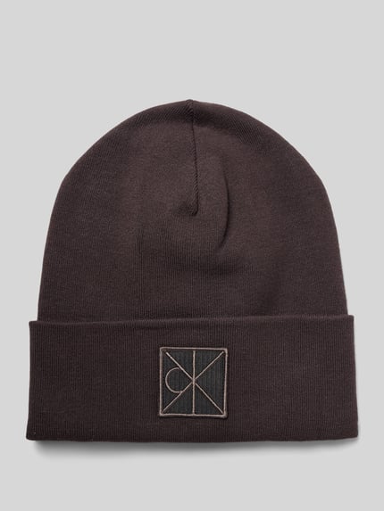 CK Calvin Klein Czapka z mieszanki wiskozy z naszywką z logo model ‘Bea’ BLACK 1