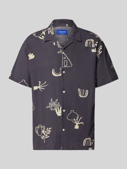 JACK & JONES Regular fit vrijetijdsoverhemd met resortkraag, model 'LUKE' Antraciet - 2