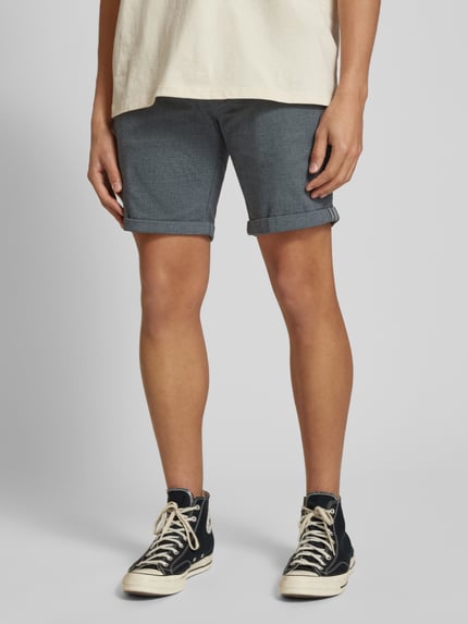 JACK & JONES Szorty o kroju regular fit z fakturowanym wzorem model ‘FURY’ Ciemnoniebieski 4