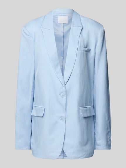 LeGer Blazer met paspelzak op de borst, model 'Majella' Lichtblauw - 2