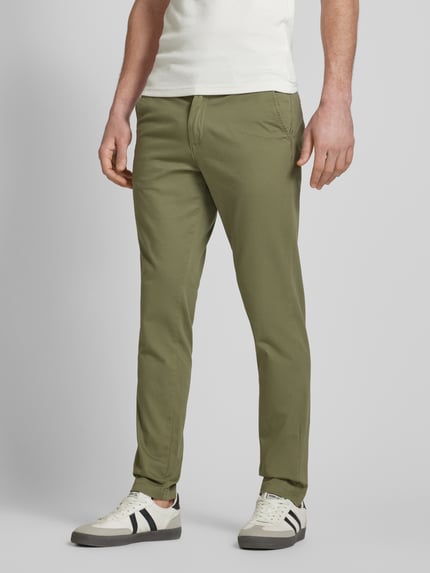 JACK & JONES Chino met ceintuurlussen, model 'MARCO BOWIE' Olijfgroen - 4