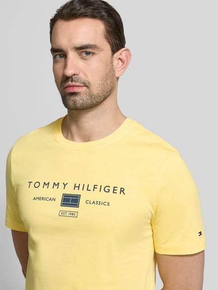 Tommy Hilfiger regular fit T-shirt van puur katoen Geel - 3