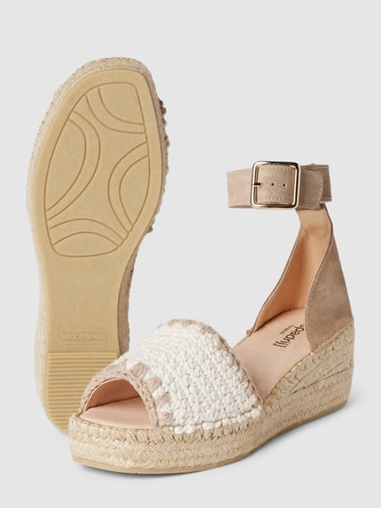 Espadrij Sandalen aus Leder mit Dornschließe Beige 4