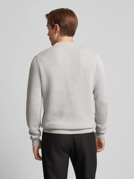 Selected Regular fit gebreide pullover van puur katoen model 'DANE' Lichtgrijs gemêleerd - 5