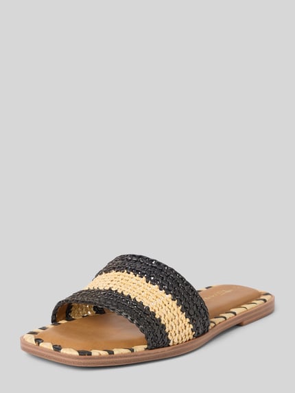 Tamaris Pantoletten mit Bast-Details Beige 1