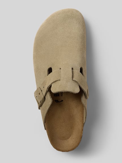 Birkenstock Huisschoenen van leer met doornsluiting, model 'Boston' Beige - 3