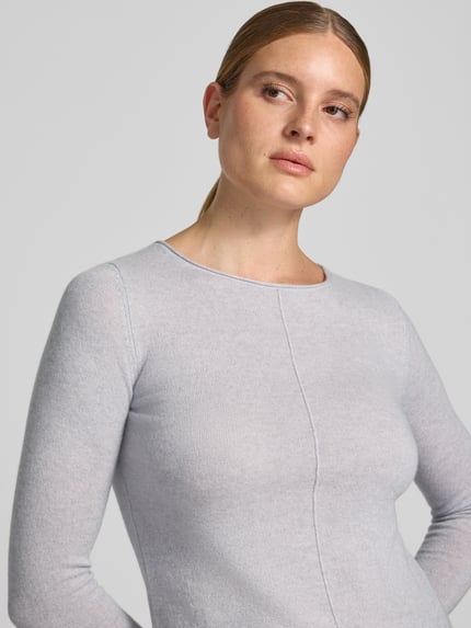 Christian Berg Woman Regular fit gebreide pullover van puur kasjmier Middengrijs gemêleerd - 3