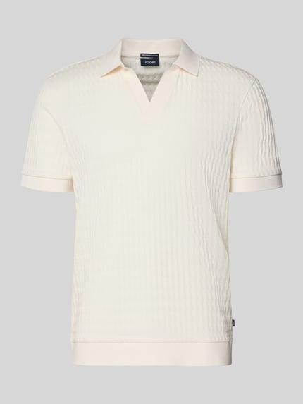 JOOP! COLLECTION Poloshirt mit gerippten Abschlüssen Modell 'Cleison' Offwhite 2