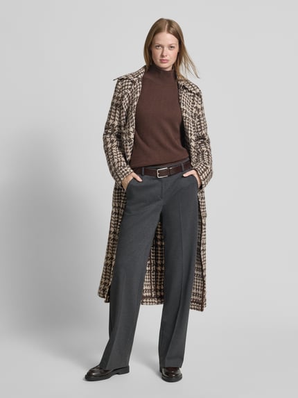 Brax Straight Fit Bundfaltenhose aus Viskose-Mix Modell 'STYLE.MAINE' Dunkelgrau 1