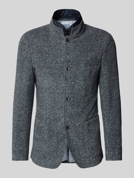 ROY ROBSON Slim Fit Sakko mit Stehkragen und Brusttasche Blau 2