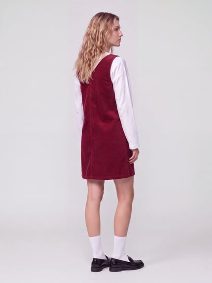 Marc O'Polo DENIM Minikleid aus Baumwoll-Mix Dunkelrot 5