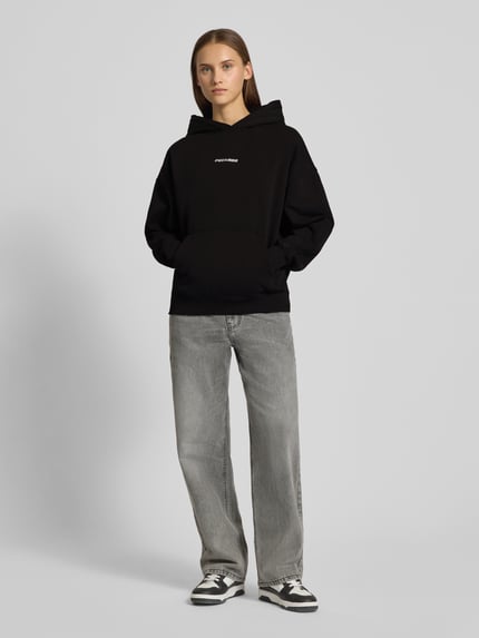 PEGADOR Oversized Hoodie mit Logo-Stitching Modell 'Clarita' Black 1