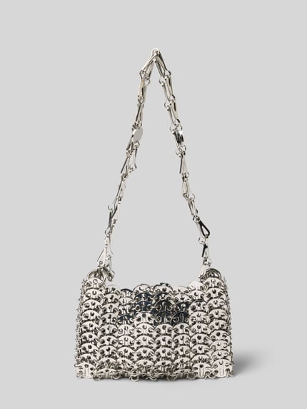 Rabanne Shoulder Bag mit Perlenbesatz Silber 3
