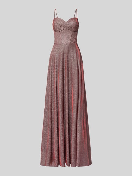 LUXUAR FASHION Abendkleid mit Herz-Ausschnitt Bordeaux 2