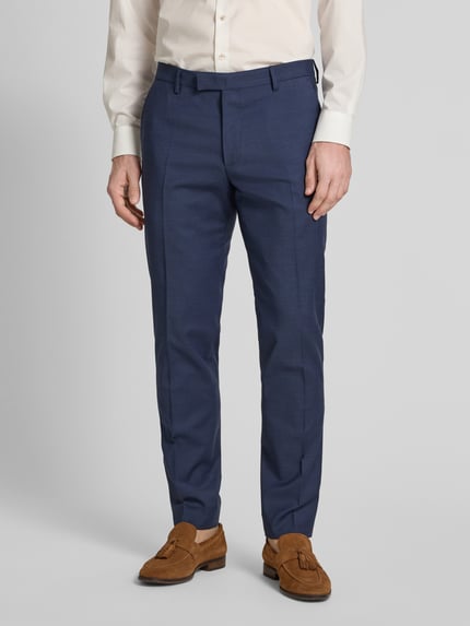 JOOP! COLLECTION Spodnie garniturowe o kroju slim fit z dodatkiem wełny model „Blayr” Granatowy 4