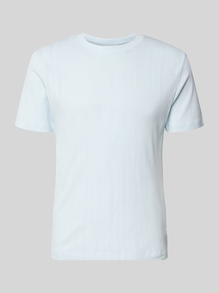 Lindbergh T-Shirt in Jaquard-Strick mit Rundhalsausschnitt Hellblau 2