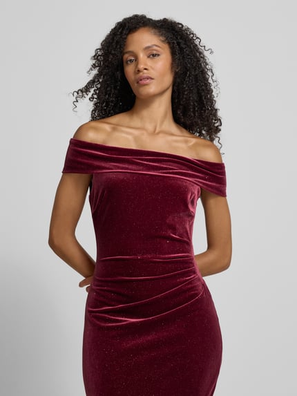 Christian Berg Cocktail Abendkleid im Offshoulder-Design Dunkelrot 3