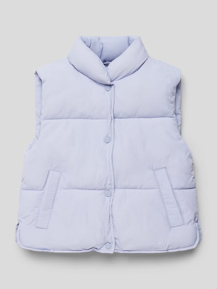 MANGO Regular Fit Steppweste mit Druckknopfleiste Bleu 1