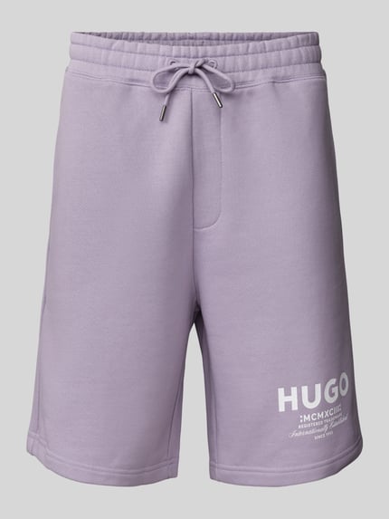 HUGO Blue Szorty w nadruk allover Jasnofioletowy 2