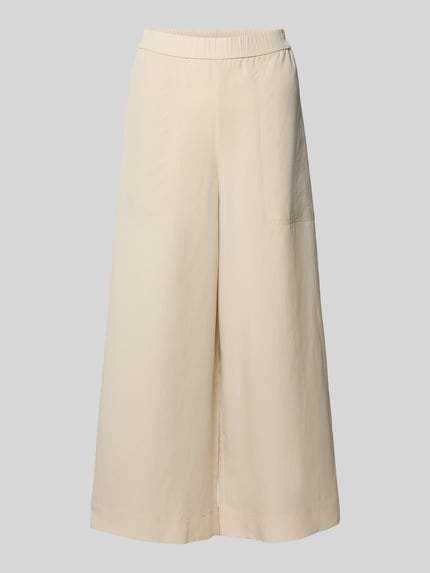 Marc O'Polo Wide leg culotte van een mix van lyocell en linnen Zand - 2