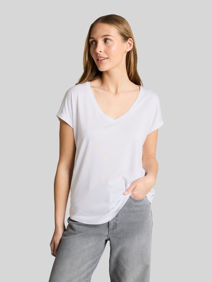 Tom Tailor Denim T-shirt o kroju relaxed fit Biały 4