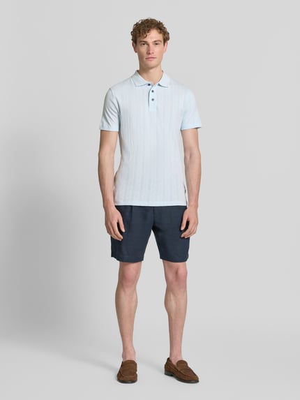 Lindbergh Regular Fit Poloshirt mit kurzer Knopfleiste Hellblau 1