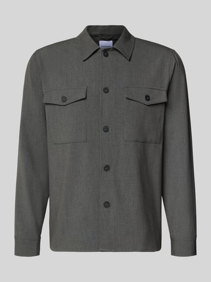 Lindbergh Hemdjacke mit Knopfleiste Mittelgrau 2