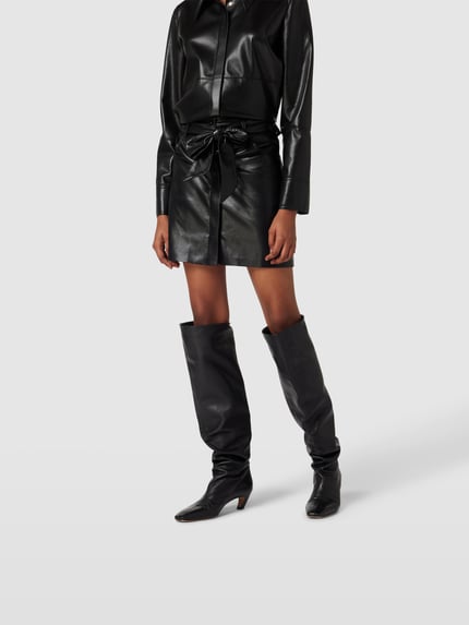 Nanushka Minirok in leerlook Zwart - 4