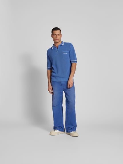 Marni Poloshirt in brei-look Blauw - 1