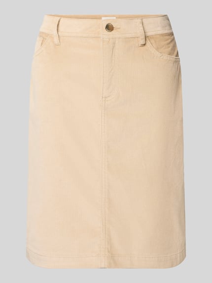 s.Oliver RED LABEL Uitlopende minirok in ribcordlook Beige - 2