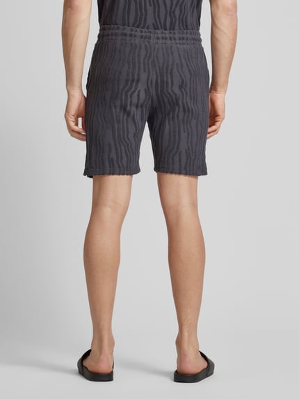 Scotch & Soda Regular fit sweatshorts met structuurmotief Zwart - 5