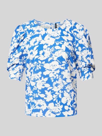 VERO MODA Bluse mit floralem Muster Modell 'FREJ' Hellblau 2