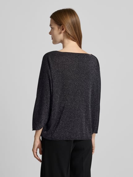 ZABAIONE Gebreide pullover met V-hals Zwart - 5