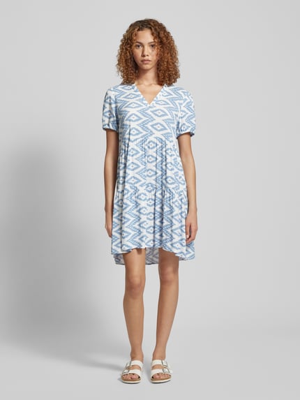 ONLY Knielanges Kleid mit V-Ausschnitt Modell 'NOVA LIFE' Ecru 1