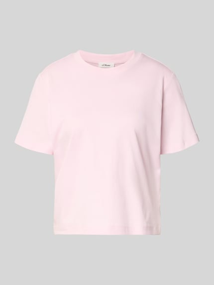 Produktfoto, Relaxed Fit T-Shirt aus reiner Baumwolle von s.Oliver RED LABEL, Optik: Unifarben, Passform: Relaxed-Fit, Label-Applikation, Rundhals, Ärmelform: Kurzarm, Materialverarbeitung: Jersey, Material: Reine Baumwolle