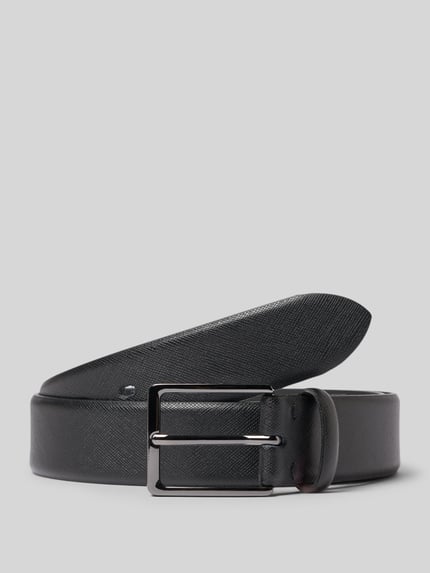 bugatti Gürtel aus Rindsnappa mit Saffiano-Struktur Black 1