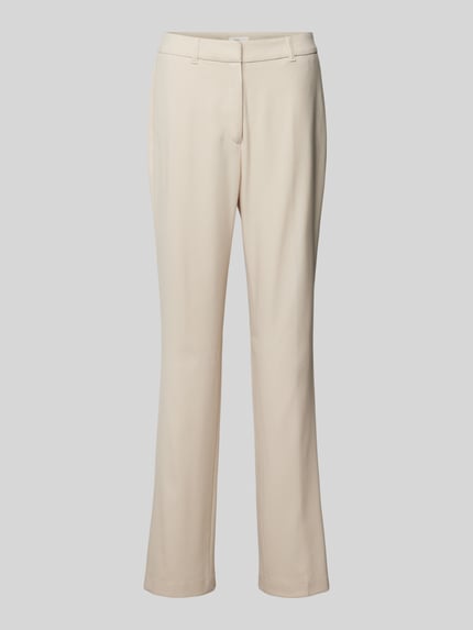 s.Oliver BLACK LABEL Tapered fit stoffen broek met structuurmotief Zand - 2