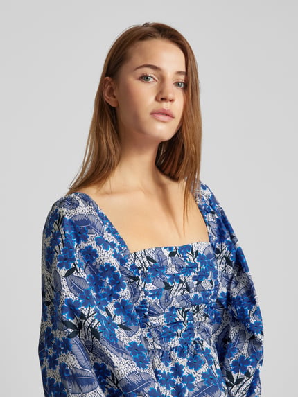 Weekend Max Mara Blouse met 3/4-mouwen, model 'PALPITI' Koningsblauw - 3