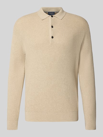 OLYMP Level 5 Gebreide pullover met kentkraag Zand - 2