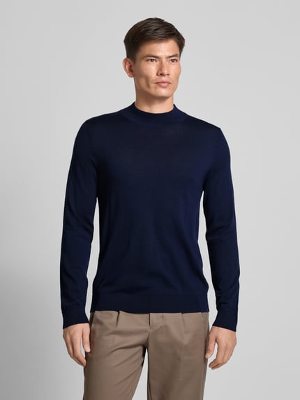 Selected Strickpullover mit Stehkragen Modell 'TRAY' Dunkelblau 4