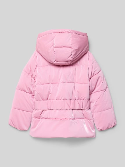 ONLY Kurtka pikowana o kroju regular fit z odpinanym kapturem model ‘ELISE’ Mocnoróżowy 3