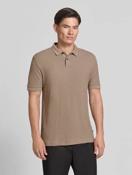BOSS Regular Fit Poloshirt aus reiner Baumwolle Modell 'Parlay' Taupe 4