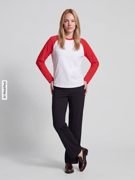 s.Oliver RED LABEL Regular Fit Langarmshirt aus reiner Baumwolle - s.Oliver x Heidi Klum Rot 1