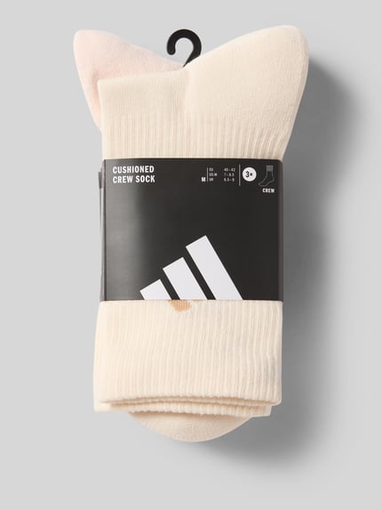 Produktfoto, Socken mit Logo im 3er-Pack von adidas Sportswear aus Baumwoll-Mix mit Stretch-Anteil, cremige Farbtöne, körpernahe Passform, Logo